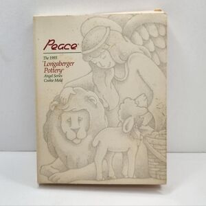Longaberger Pottery The 1993 Angel Series Cookie Mold Peace Recipe Vintage